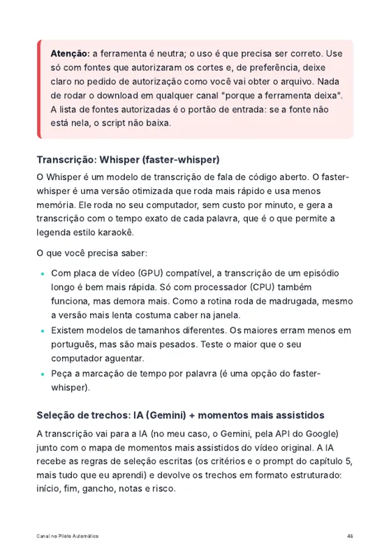 Página de exemplo do guia
